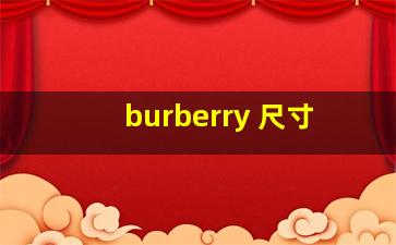 burberry 尺寸